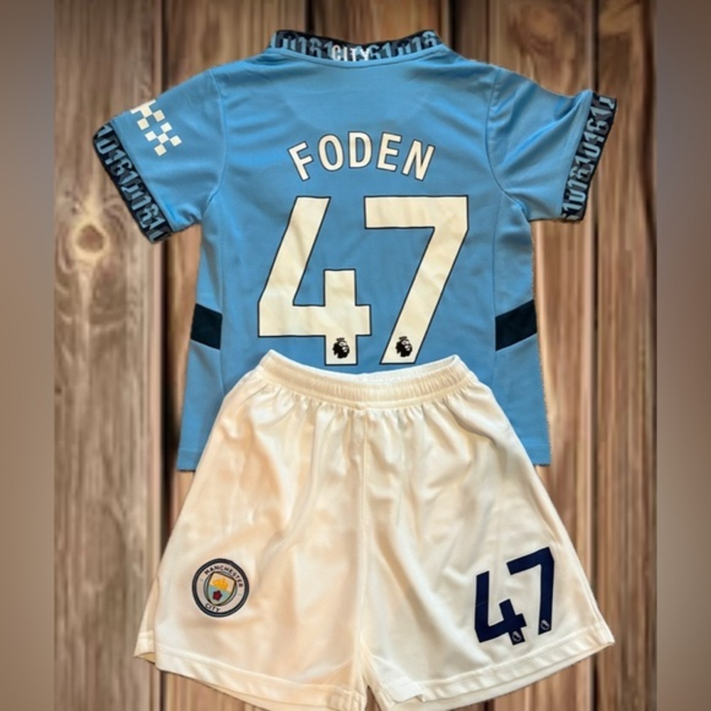 Foden 47 Kids XL Size 30 Soccer Jersey Set Manchester city